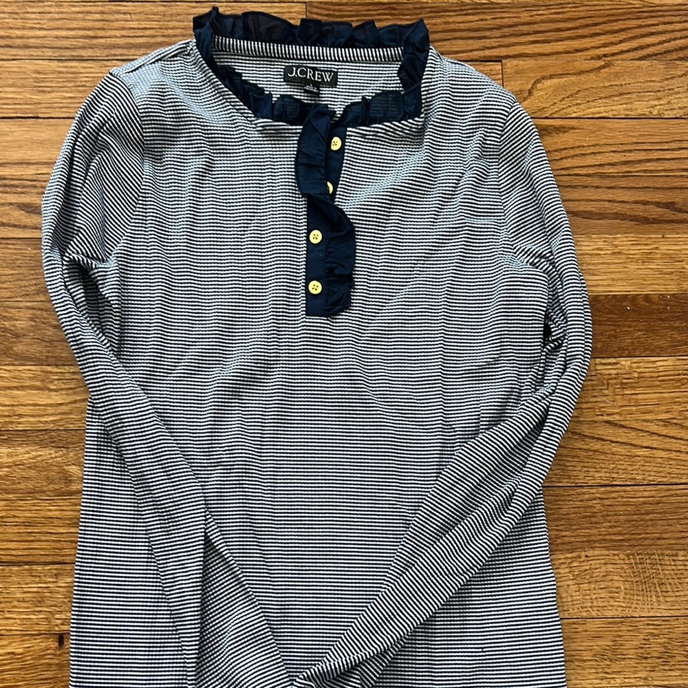 J. Crew navy and white top